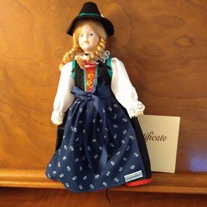 Vntg Original SCHNEIDER Handmade Porcelain Doll Innsbruck Tirol Austria 10 in